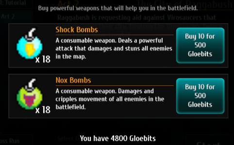 Buy Powerful Weapons with gloebits