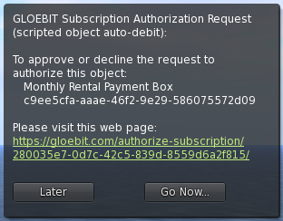 Subscription authorization url