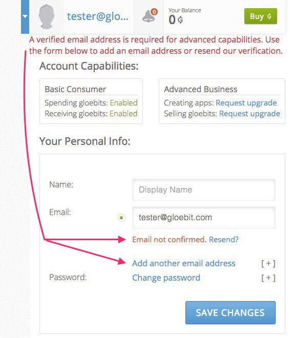 A verified email is required.  Add and confirm an email address from the Personl Info section.